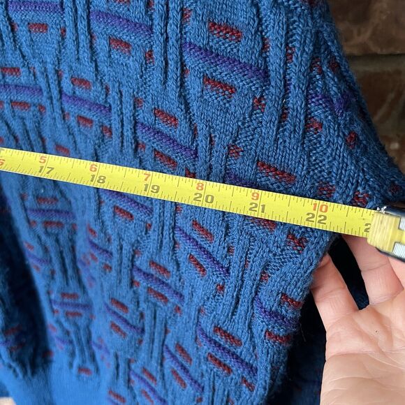Iredell County Sweater Men XL Gray Cable Knit Pullover Classic Blue Red 80s - Picture 5 of 16